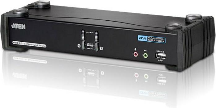 Produktbild Aten CS1782A, 2 Port USB Hub KVM Switch mit 3D, DVI & 7.1