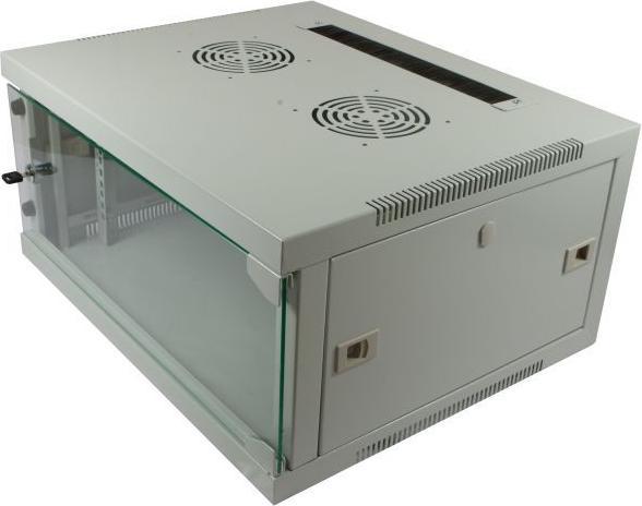Actual product image Allnet 19 inch wall-mounted enclosure 12he 1-piece t445/b541mm light grey smq series. (10.86 RU, 19 inch rack)