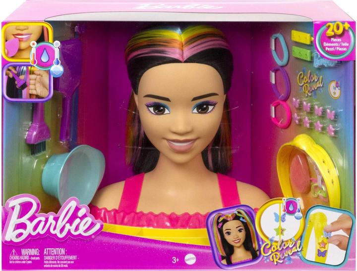 Actual product image Barbie Neon Rainbow Deluxe Styling Head - Black Hair