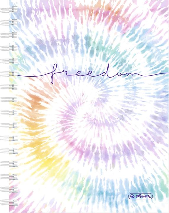 Herlitz Quaderno a spirale New Batik Freedom A5, 100 fogli (A5, Quadretti, Copertina rigida)