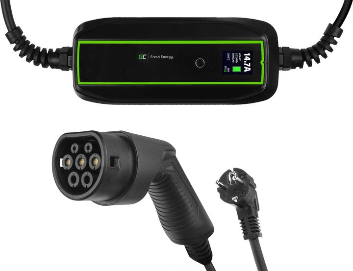 Productafbeelding GreenCell EV16 - Zwart - LCD - Zwart - AC - IP66 - Type 2 (Type 2, 3.60 kW, 16 A, CEE 7/7)