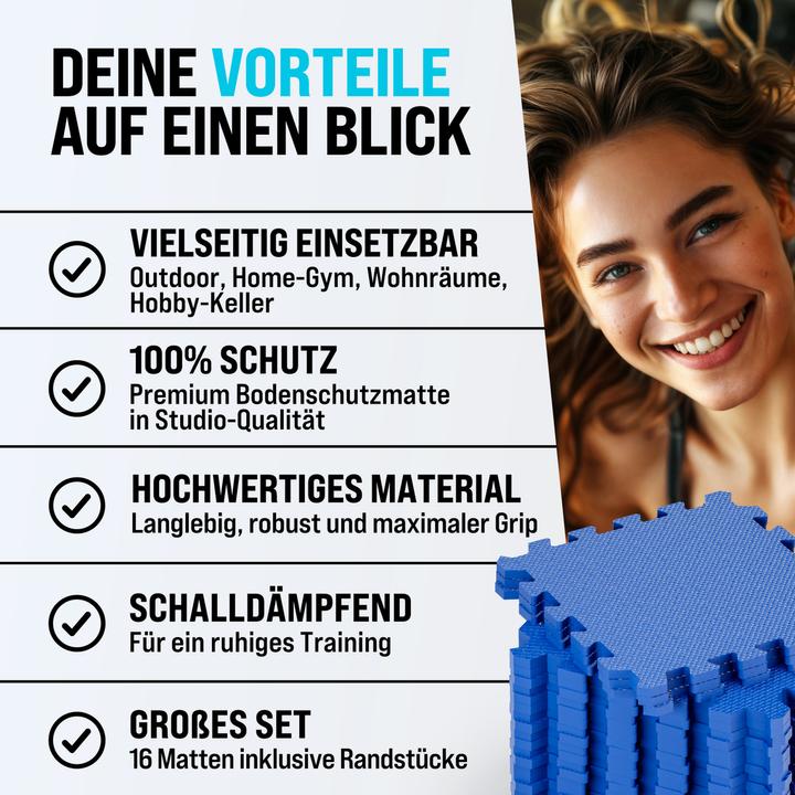 Image du produit Monzana Tapis de protection du sol Lot de 16 (1 cm)