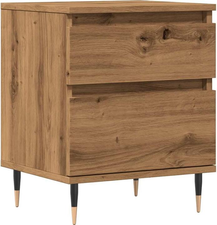 VidaXL Table de nuit Rangement Table de nuit Console de chevet Chêne Artisan (40 x 35 x 50 cm)
