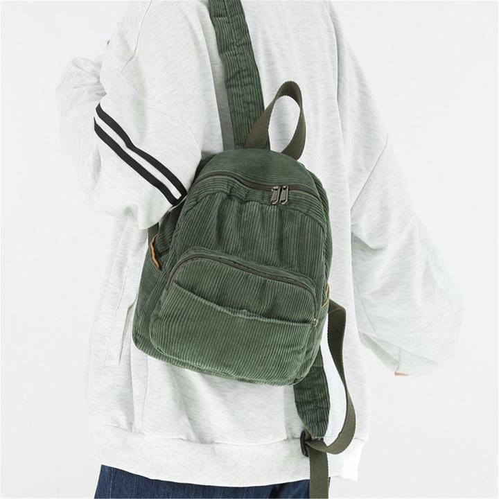 Actual product image Only-Bags.Store Cord Backpack,High School University Backpack,Retro Simple