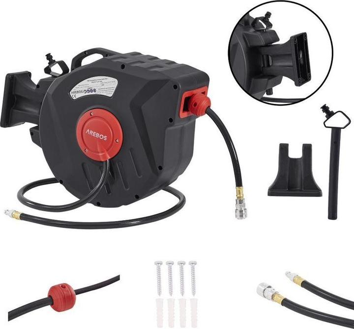 Immagine prodotto Arebos Avvolgitore per aria compressa 20M - Grigio (10 m)