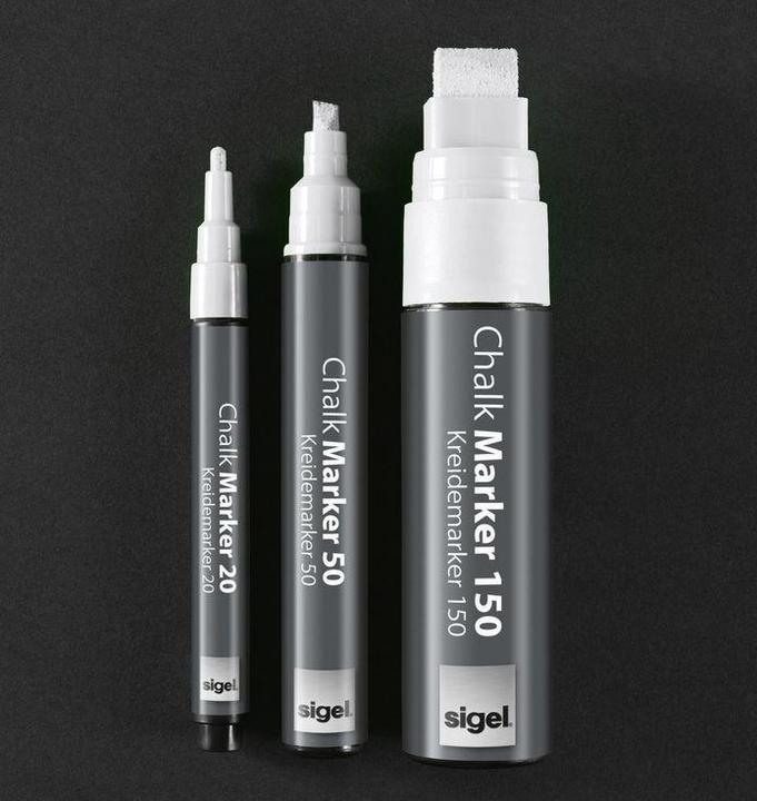 Immagine prodotto Sigel Artverum marcatore a gesso 20 + 50 Set (1-2 + 1-5 mm) (Bianco, 5 mm, 2 x)