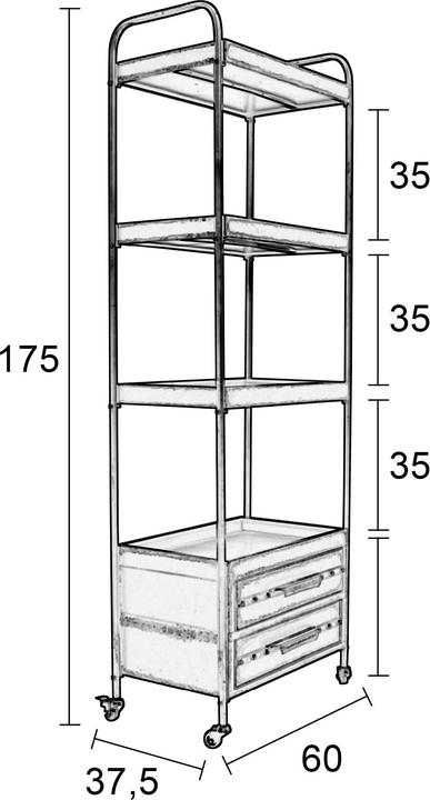 Actual product image White Label Living Ryan (60 x 37.5 x 175 cm)