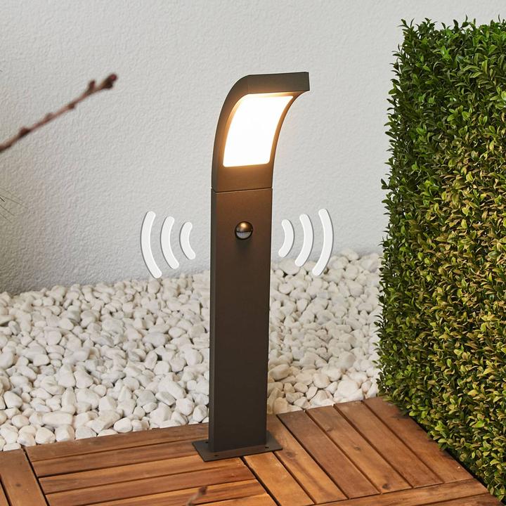 Produktbild Lucande Juvia Aussen Garten Leuchte w/Sensor Graphite/Opal (520 lm, IP54)