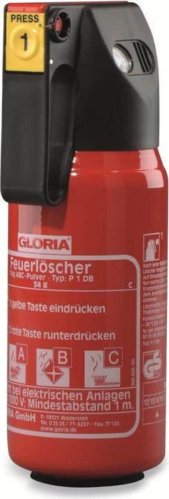 Gloria P1DB Feuerlöscher Pulver 1,0 kg (B, A, C)