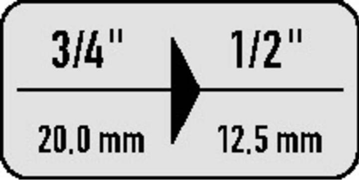 Produktbild HAZET Reduzierstück 1058-2 ∙ Vierkant20 mm (3/4 Zoll) ∙ Vierkant 12,5 mm (1/2 Zoll) (20 mm)