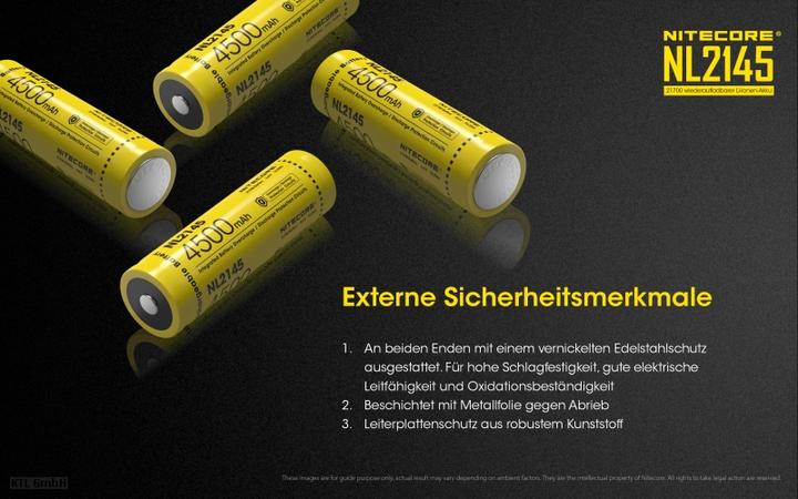 Actual product image Nitecore NL2145 (21700, 4500 mAh)