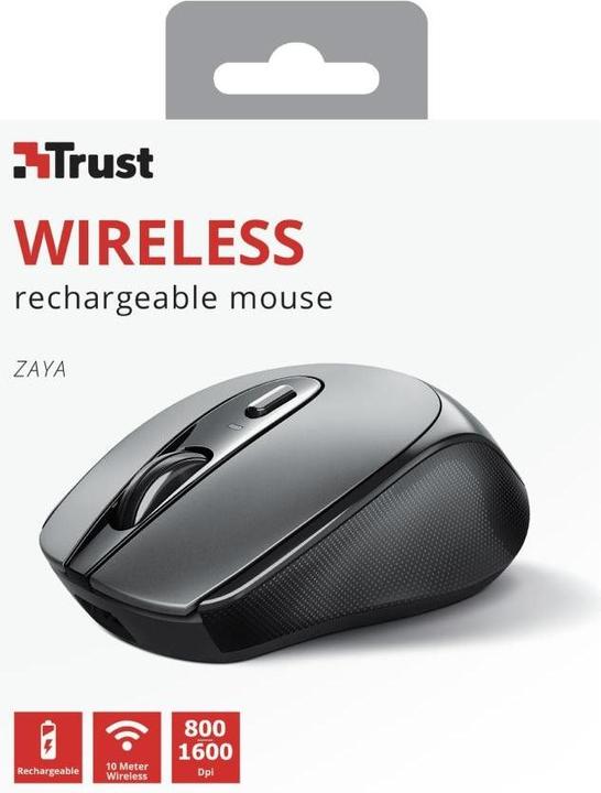 Produktbild Trust Maus Zaya Rechargeable Schwarz (Kabellos)