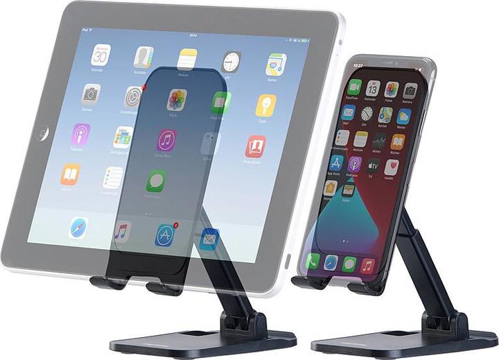 Image du produit Pearl Support universel pliable pour smartphone et tablette, réglable