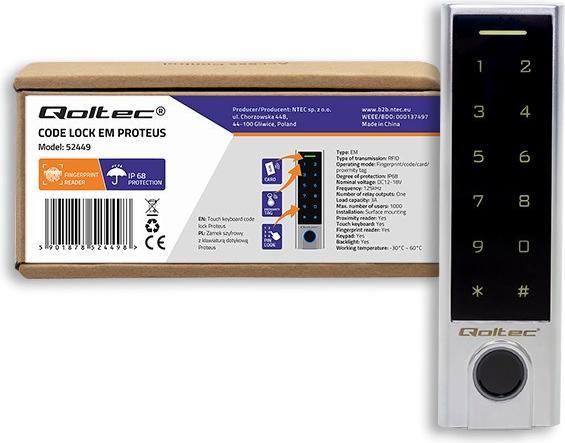 Produktbild Qoltec N--QOLTEC 52449 Code lock PROTEUS with (Elektronische Zahlenkombination)