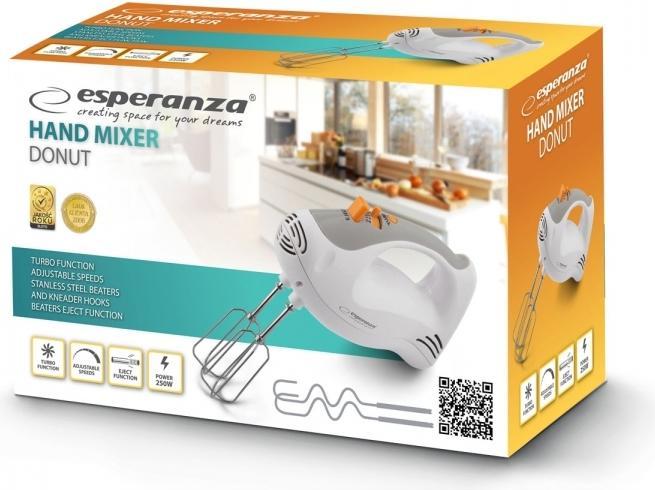 Immagine prodotto Esperanza EKM009 Miscelatore a mano Grigio Bianco 250 W (250 W)