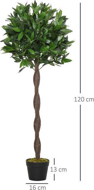 Produktbild Swisshandel24 2er-Set Künstlicher Lorbeerbaum 120cm Kunstpflanzen im Zementtopf, Zimmerpflanze (120 cm)