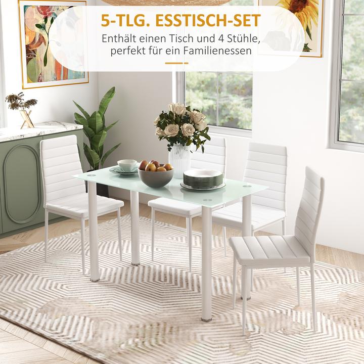 Immagine prodotto Homcom Esszimmergruppe mit 4 Stühlen (120 x 60 x 97 cm)