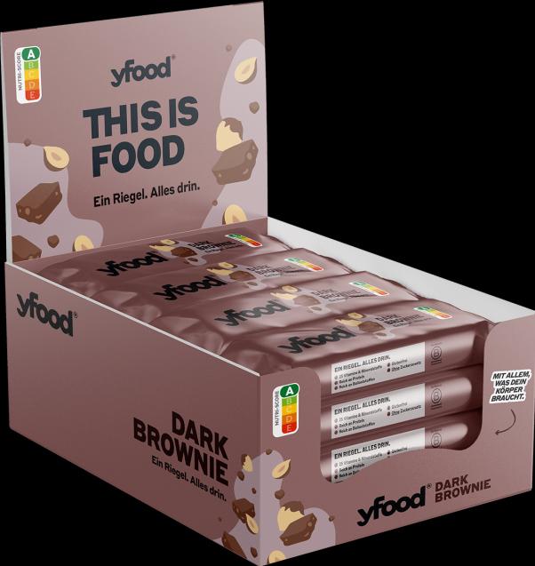 Produktbild YFood Brownie & Roasted Nuts (Brownie, Nuss, 12 Stk., 720 g)