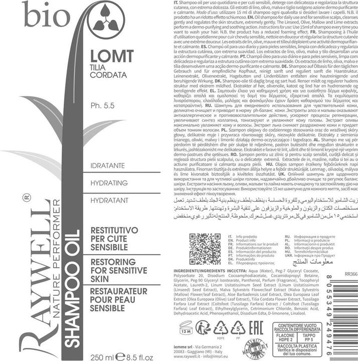 Produktbild Raywell Bio Shampoo Oil LOMT For Sensitive Scalp (250 ml, Flüssiges Shampoo)