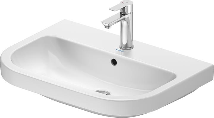 Produktbild Duravit D-Code Waschtisch, mit Hahnloch, mit Überlauf, 650x460x165mm, Weiss Hochglanz (460 mm, 650 mm)