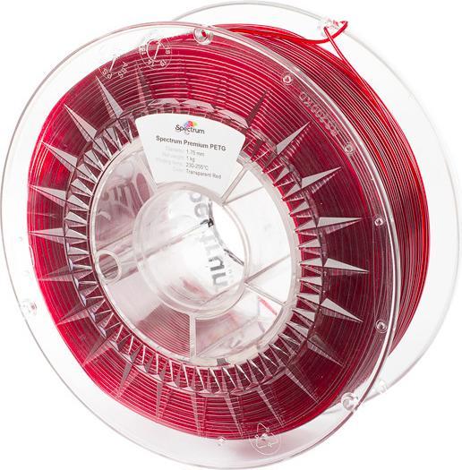 Immagine prodotto Filamento / PETG / ROSSO TRASPARENTE / 1,75 mm / 1 kg (PETG, 1.75 mm, 1000 g, Rosso)