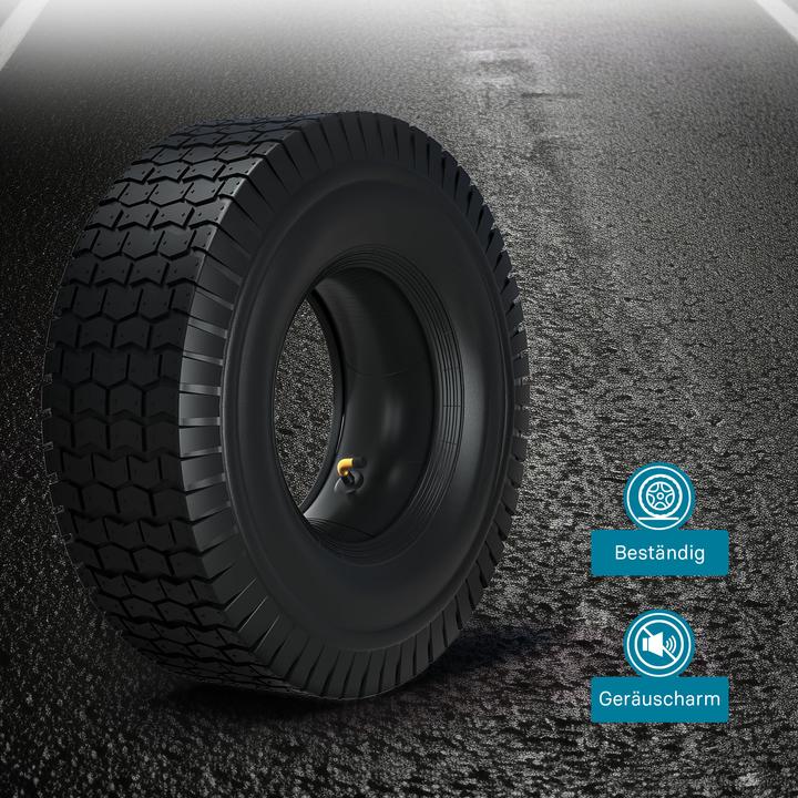 Actual product image Wiltec Tyre for lawn mower 16x6.50-8 4pr with innner tube and curved valve stem garden tractor (Lawn tractor, Tractor accessories)