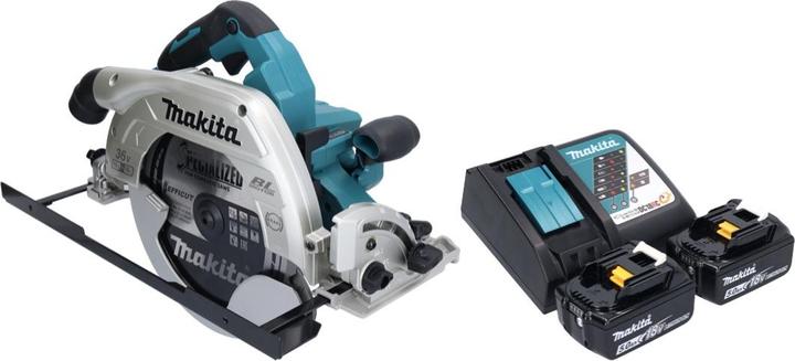 Produktbild Makita DHS 900 RT2U Akku Handkreissäge 36 V ( 2x 18 V ) 235 mm Brushless + 2x Akku 5,0 Ah +