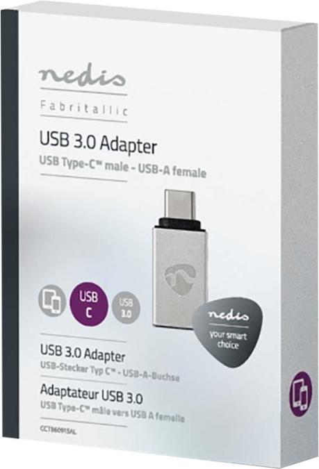 Immagine prodotto Nedis Adattatore USB- USB 3.1- USB Tipo-C maschio- USB-A femmina- 5 Gbps- Nichelato- (USB 3.2 Gen 1)