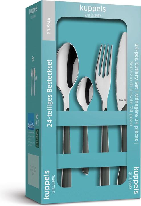 Image du produit Kuppels Set de couverts 24 pièces gris foncé 2214 Prisma (24 pièce(s), Set de couverts)