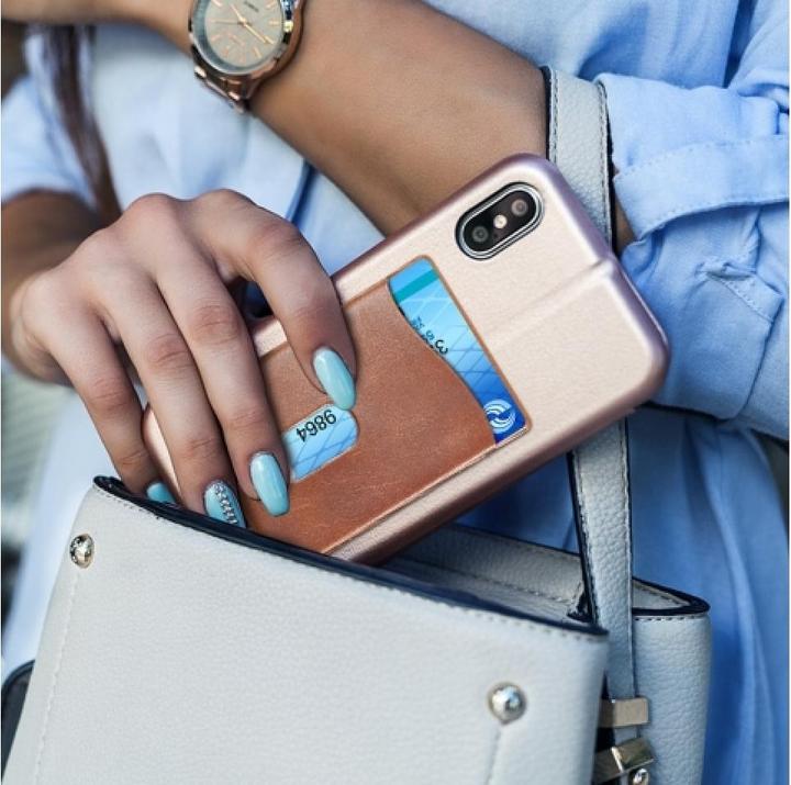 Actual product image Floveme Card holder leather sleeve self-adhesive for smartphones (Universal)