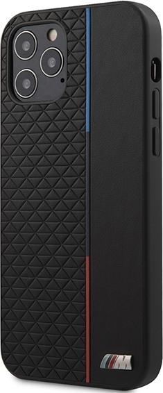 Actual product image BMW M Hard Case PU Triangles+ Tricolor Line for Apple iPhone 12 12 Pro - black (Apple iPhone 12 Pro, Apple iPhone 12)