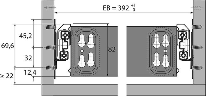 Produktbild Hettich Überauszug QUADRO DUPLEX 45 (1 Stk.)