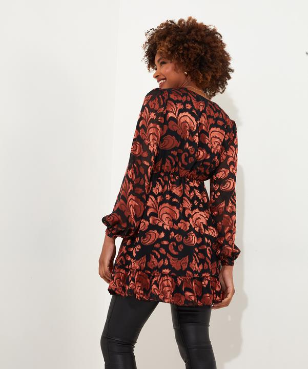 Actual product image Joe Browns Burnt Floral V-Neck Tunic (40)