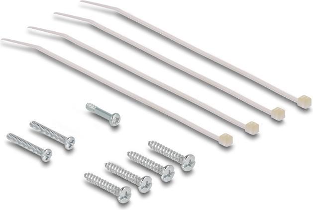 Actual product image Delock Keystone empty housing surface-mounted 4 port for fibre optics and network white