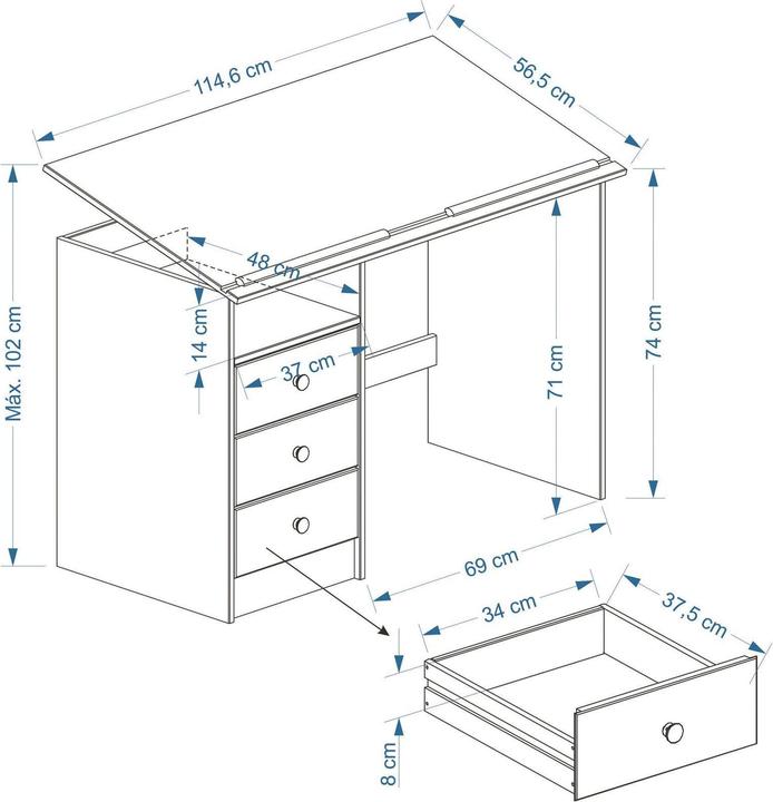 Produktbild IDIMEX Kevin (115 x 60 x 73 cm)