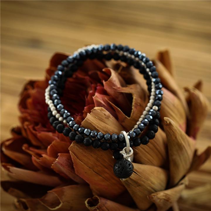 Image du produit Andreani Armband mit Anhänger aus echten Lavasteinen (8 cm)