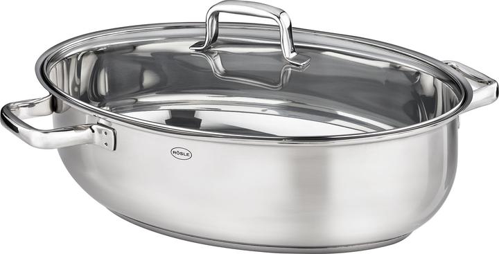 Image du produit Rösle Cocotte ovale MOMENTS avec couvercle en verre,acier inoxydable (Cocotte + faitout, Acier inoxydable)