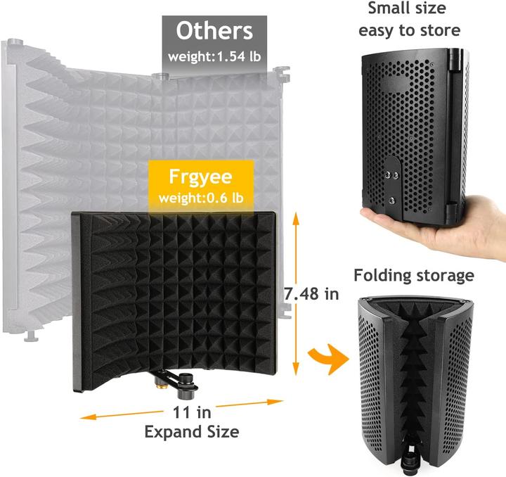 Produktbild Frgyee Isolation Schallschutz mit Mikrofonstaender und Pop Schutz Set