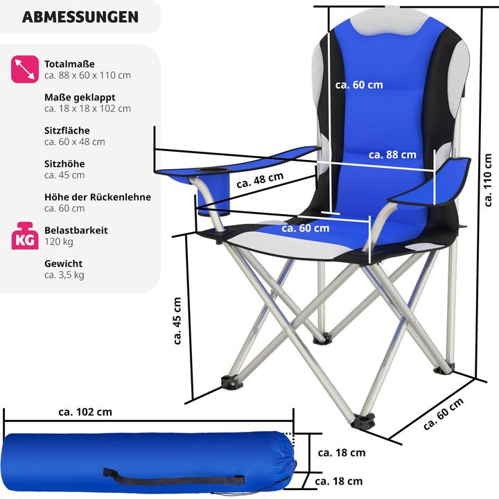Produktbild tectake 4x Campingstuhl