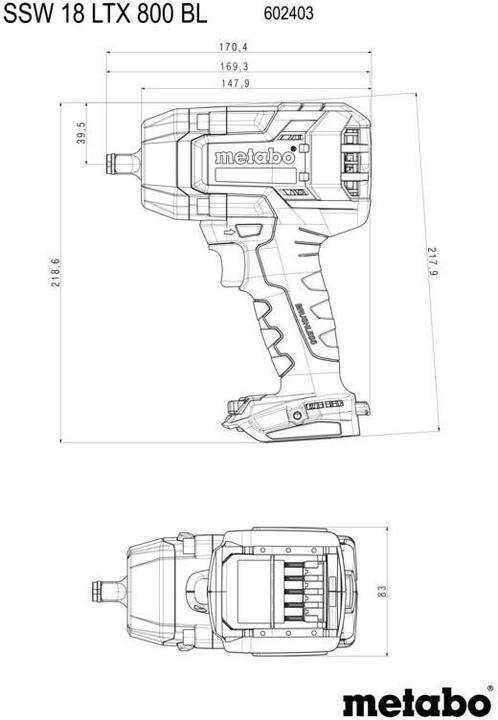 Produktbild Metabo SSW 18 LTX 800 BL (Akkubetrieb)