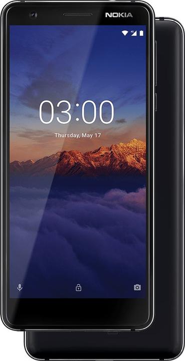 Actual product image Nokia 3.1 (16 GB, Black Chrome, 5.20", Dual SIM + SD, 13 Mpx, 4G)
