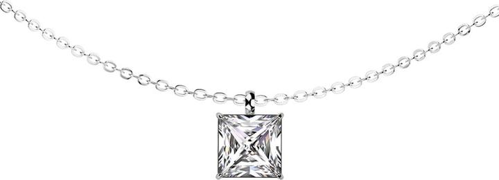 Produktbild Star Piercing Kette silber Anhänger eckiger Kristall silber (ohne Messing, Chirurgenstahl 316L)
