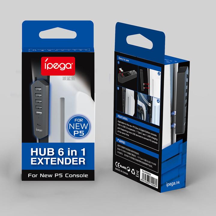 Image du produit iPega P5S003 HUB USB/USB-C pour PS5 Slim Noir (PS5)