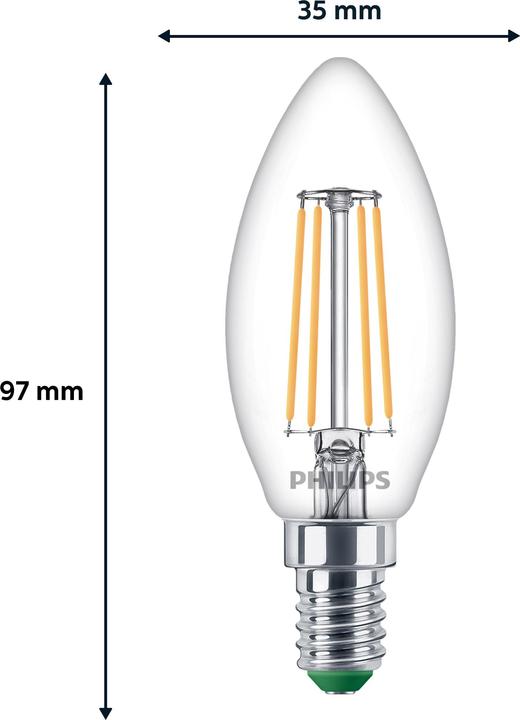 Image du produit Philips Classic LED ultra-efficaces (E14, 2.30 W, 485 lm, 1 x, A)