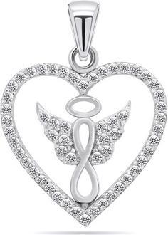 Actual product image Brilio Silver - Playful silver pendant with zircons PT20W