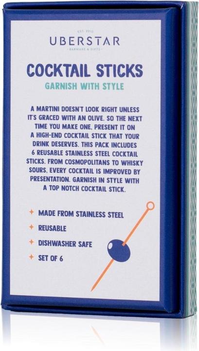 Immagine prodotto Uberstar Set di 6 agitatori da cocktail in oro (Frusta cocktail)