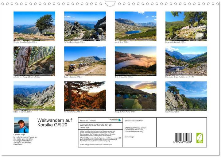 Actual product image Weitwandern auf Korsika GR 20 (Wandkalender 2025 DIN A3 quer), Monatskalender (A3, German)