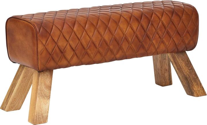 FineBuy Sitzbank Leder Braun (89 cm)