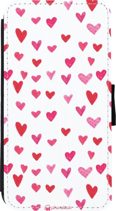 Produktbild PhoneLook Hülle Wallet schwarz Valentine 2022 Many pink hearts (Apple iPhone XS Max)