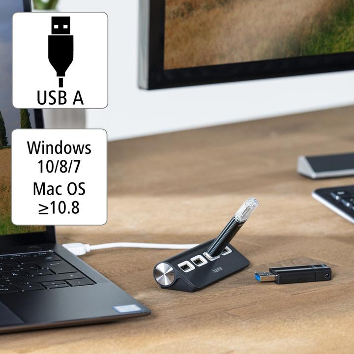 Immagine prodotto Hama USB-A-Hub (USB-A, 4 Porti)